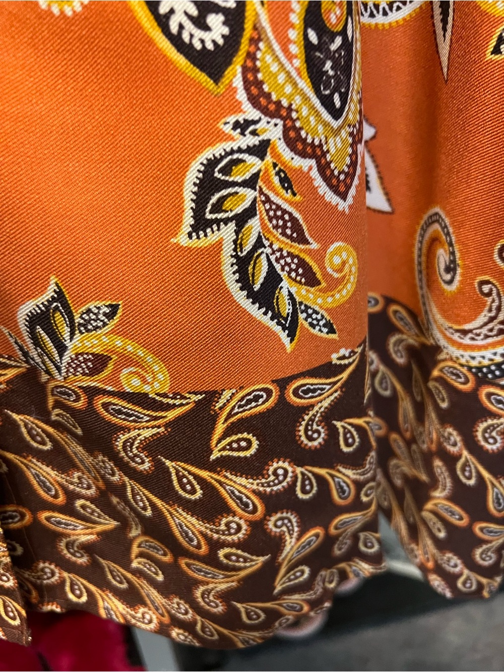Ruby Rd. Orange Paisley Button-Down Shirt - Picture 5 of 5